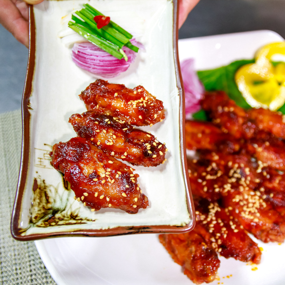 [해까닭] 핫 닭날개봉 3~4인용 500g 국내산 직화구이 불맛 양념 저녁술안주 캠핑음식 국내산 날개